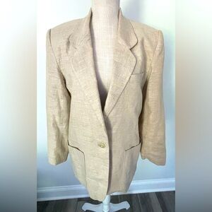 Talbots Tan Blazer with Notched Lapels